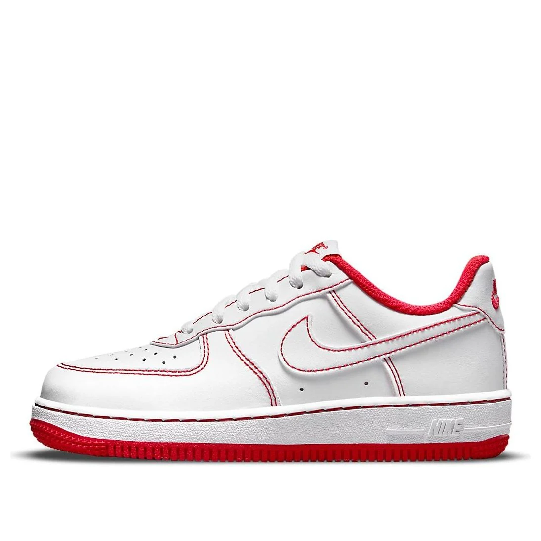 (PS) Nike Force 1 'Contrast Stitch - White University Red' DC9672-100