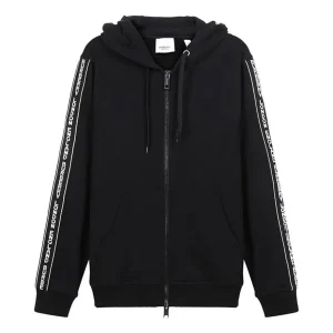 Burberry FW20 Logo Cotton hooded Zipper Sports Tops Black 80295271