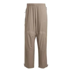 Men's adidas originals Printing Logo Zipper Pocket Straight Sports Pants/Trousers/Joggers Brown HK2735