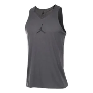 Men's Air Jordan Ultimate Flight Logo Printing Solid Color Quick Dry Breathable Sports Black Vest 842315-021