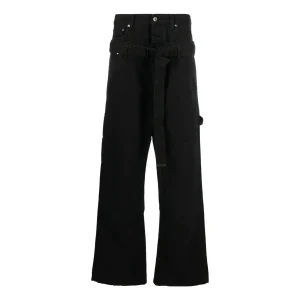 Off-White Wave Off Canvas Double Over Pant 'Black' OMCE035S23FAB0011010