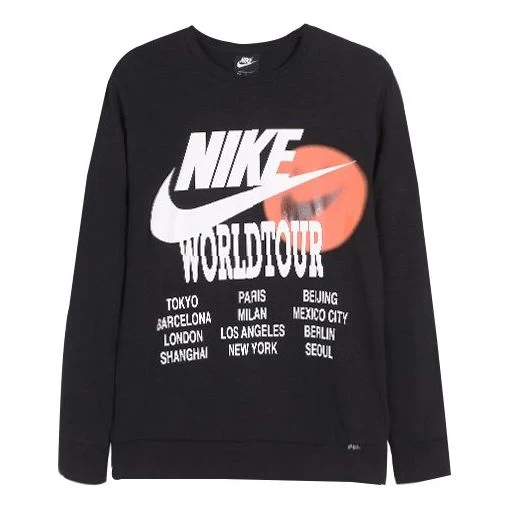 Nike MENS Sports Casual Letter Print Crew-neck Black DA0630-010