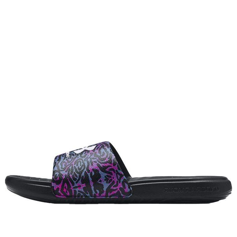 (WMNS) Under Armour Ansa Graphic Slipper Black/Purple 3024436-004