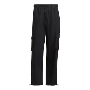 Men's adidas originals Cargo Pant Side Pocket Splicing Drawstring Bundle Feet Sports Pants/Trousers/Joggers Black H09104