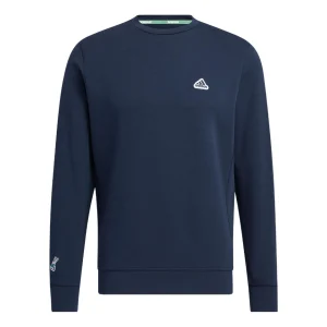 Men's adidas Pg Sweat Crew Solid Color Logo Round Neck Pullover Long Sleeves Navy Blue HG5789
