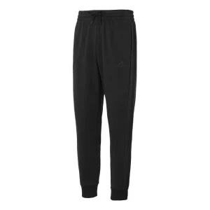 adidas Essentials Fleece 3-Stripes Tapered Cuff Pants Asia Sizing 'Black' IJ8885