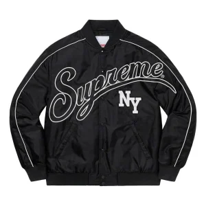 Supreme Contrast Script Varsity Jacket 'Black White' SUP-FW20-028