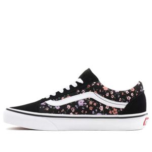 Vans Floral Old Skool Printing Non-Slip Wear-resistant Low Tops Casual Skateboarding Shoes Unisex Black VN0A38G19HS