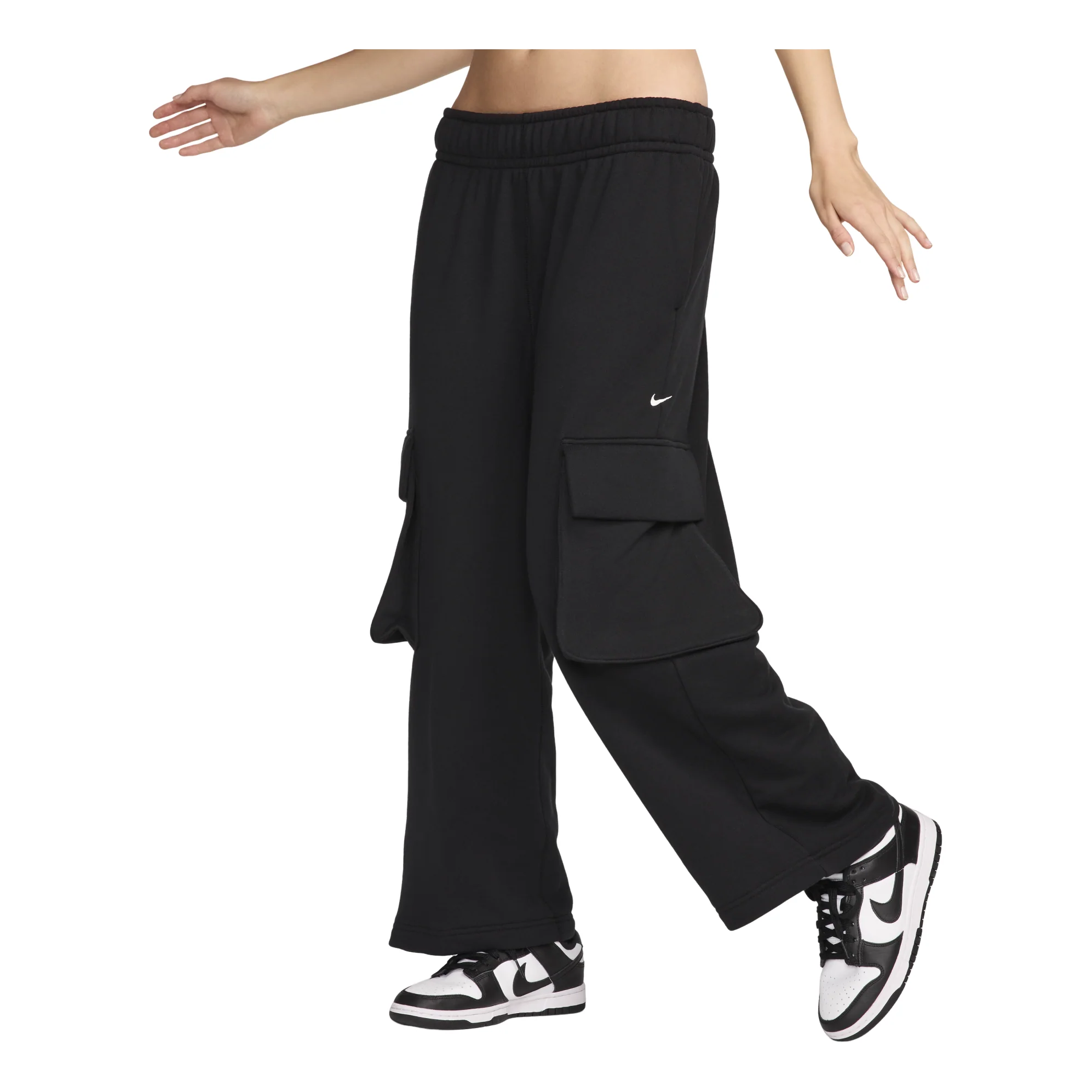 (WMNS) Nike Sportswear Low Rise Oversized French Terry Pants Asia Sizing 'Black' FV7513-010