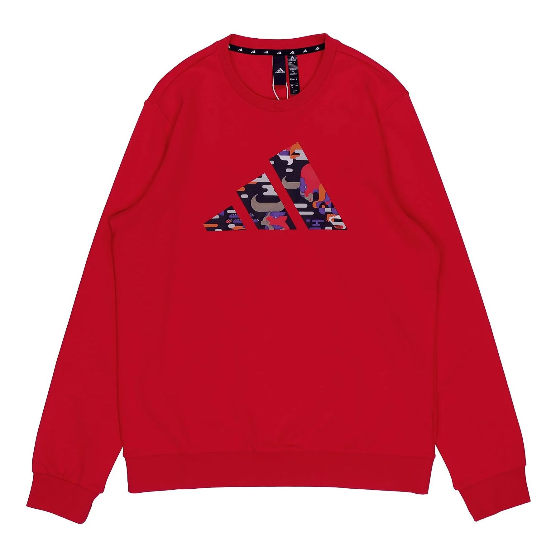 adidas CNY Graphic Logo Prints Sweatshirt Red GP1838
