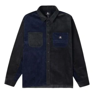Converse Colorblock Corduroy Shirt Asia Sizing 'Navy Black' 10023519-A02