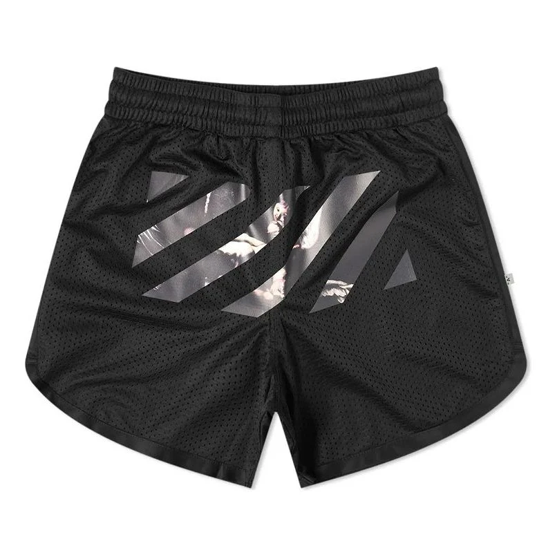 Off-White Caravaggio Arrow Mesh Track Shorts Black OMCI005S201010041088