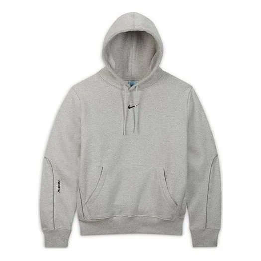 Nike x NOCTA Drake Fleece Hoodie Asia Sizing 'Grey Black' DA4104-052