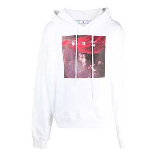 Off-White SS21 Printing Logo Pattern Loose Fit White OMBB037S21FLE0030101