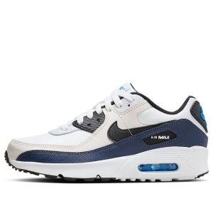 (GS) Nike Air Max 90 Leather 'Beige Thunder Blue' CD6864-404