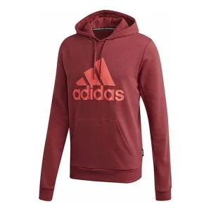 Men's adidas Hooded Pullover Long Sleeves Red FT8414