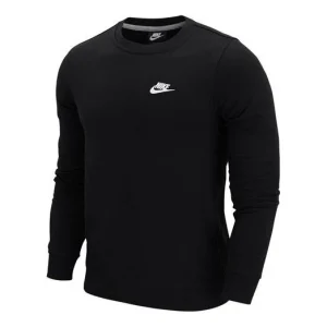 Men's Nike Sportswear Logo Printing Sports Round Neck Pullover Black DO1740-010