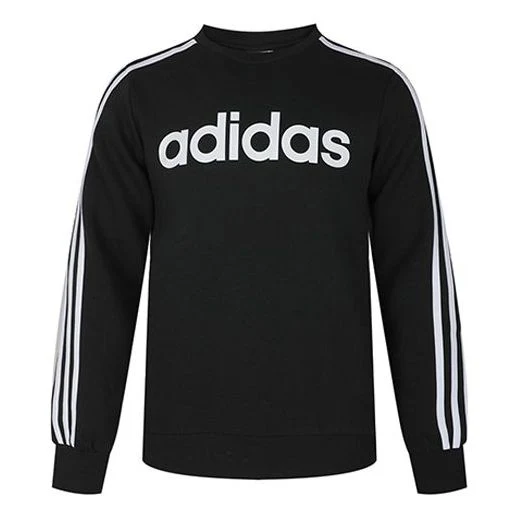 adidas E 3S Crew FL Round-neck Sweater Men Black/White DQ3084