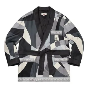 Supreme x Emilio Pucci Silk Smoking Jacket 'Black White Grey' SUP-SS21-788