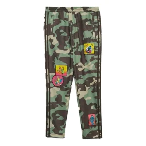 Men's adidas originals x JEREMY SCOTT Crossover Camouflage Sports Pants/Trousers/Joggers Green H53372