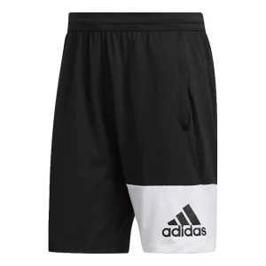 adidas Athleisure Casual Sports Breathable Shorts Black White FL4448