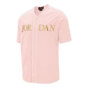 Air Jordan V neck Button Breathable Short Sleeve Pink AT9823-623