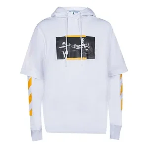 Men's Off-White FW21 Caravaggio Painting Printing Pullover Loose Fit White OMBB087F21FLE0060184