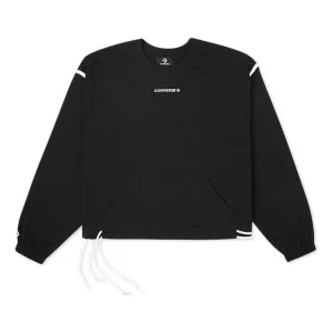 (WMNS) Converse Long Sleeve Jersey Crew Asia Sizing 'Black' 10022827-A01