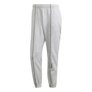 Men's adidas originals Embroidered Logo Solid Color Bundle Feet Sports Pants/Trousers/Joggers Gray GD9304