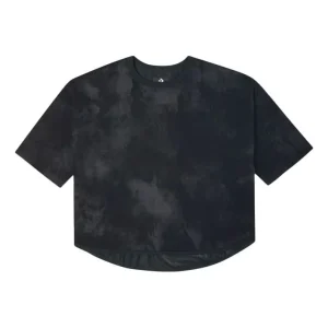 (WMNS) Converse Loose Mesh Breathable Short Sleeve Black 10021458-A02