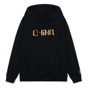 Li-Ning Sports Living Series Alphabet Embroidered Loose Couple Style Hoodie 'Black' AWDRB80-6