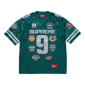 Supreme FW23 Week2 Championship Embroidered Football Jersey 'Green' SUP-FW23-060