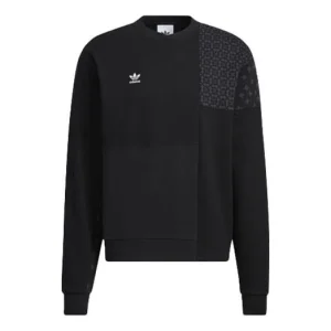 adidas originals CNY Limited Pattern Printing Sports Round Neck Pullover Black HC0565