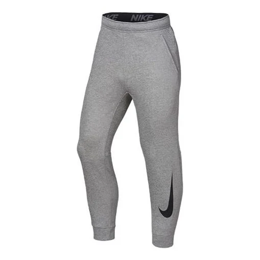 Nike Windproof Solid Color Casual Sports logo Fleece Lined Long Pants Gray 932258-063