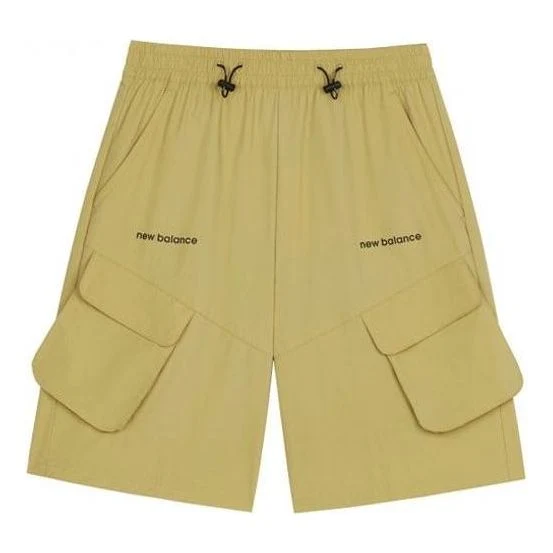 New Balance Logo Cargo Pocket Shorts Asia Sizing 'Khaki' AMS12374-PEB