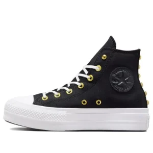 (WMNS) Converse Chuck Taylor All Star Lift Platform Star Studded 'Black White Gold' A05453C