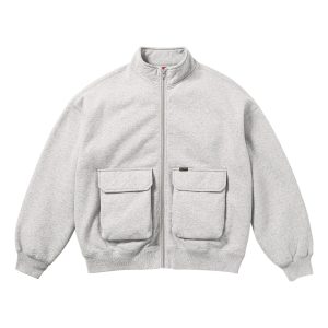 Supreme FW23 Week1 Cargo Pocket Zip Up Sweatshirt Jacket 'White' SUP-FW23-043