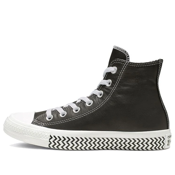(WMNS) Converse Chuck Taylor All Star Mission-V Leather High Top Black White Wave Pattern Sole 'Black White' 564943C