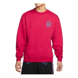 Air Jordan Embroidered Logo Sports Pullover Round Neck 'Red' DR6421-614