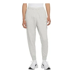 Men's Nike Printing Brand Logo Solid Color Lacing Bundle Feet Sports Pants/Trousers/Joggers Autumn White DJ0468-050