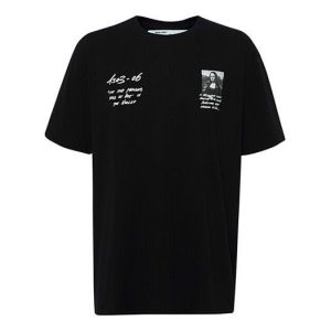 Off-White SS19 Tee Short Sleeve Mens Mona Lisa Normal Fit OMAA027S191850051020