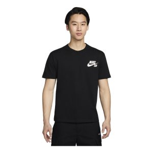 Men's Nike SB Logo Printing Sports Skateboard Short Sleeve Black T-Shirt DC7818-010