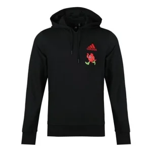 adidas Isc Gfx Swt I Embroidered Printing hooded Knit Sports Pullover Black FP7995