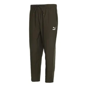 PUMA Classics Silm Tepered Pants 'OliveGreen White' 531425-70