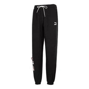 PUMA Team Badge Regular Track Pants 'Black' 677378-01