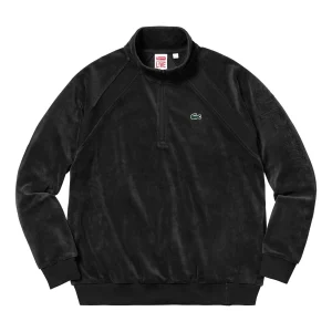 Supreme SS18 LACOSTE Velour Half-Zip Track Top Black SUP-SS18-574