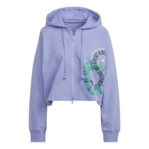 (WMNS) adidas adidas by Stella McCartney Cropped Hoodie Asia Sizing 'Purple' IB5892