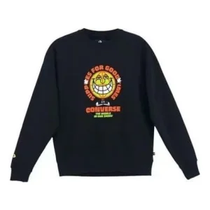 Converse GOOD TIMES Graphic Pullover Crew Sweatshirt Asia Sizing 'Black' 10022318-A01