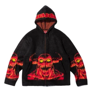 Supreme x Toy Machine Zip Up Hooded Sweater 'Black Red' SUP-SS24-070