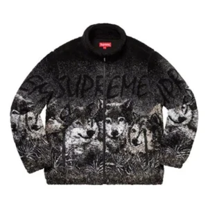 Supreme Wolf Fleece Jacket 'Black White' SUP-SS19-448